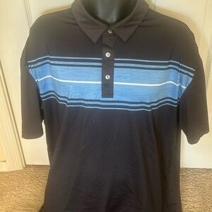 Hogan Black and Blue Polo Shirt with Stripes